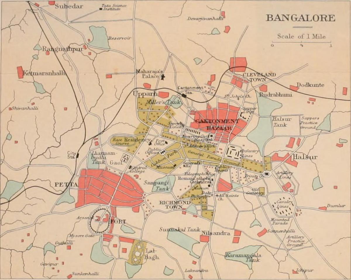 Bangalore alte Karte