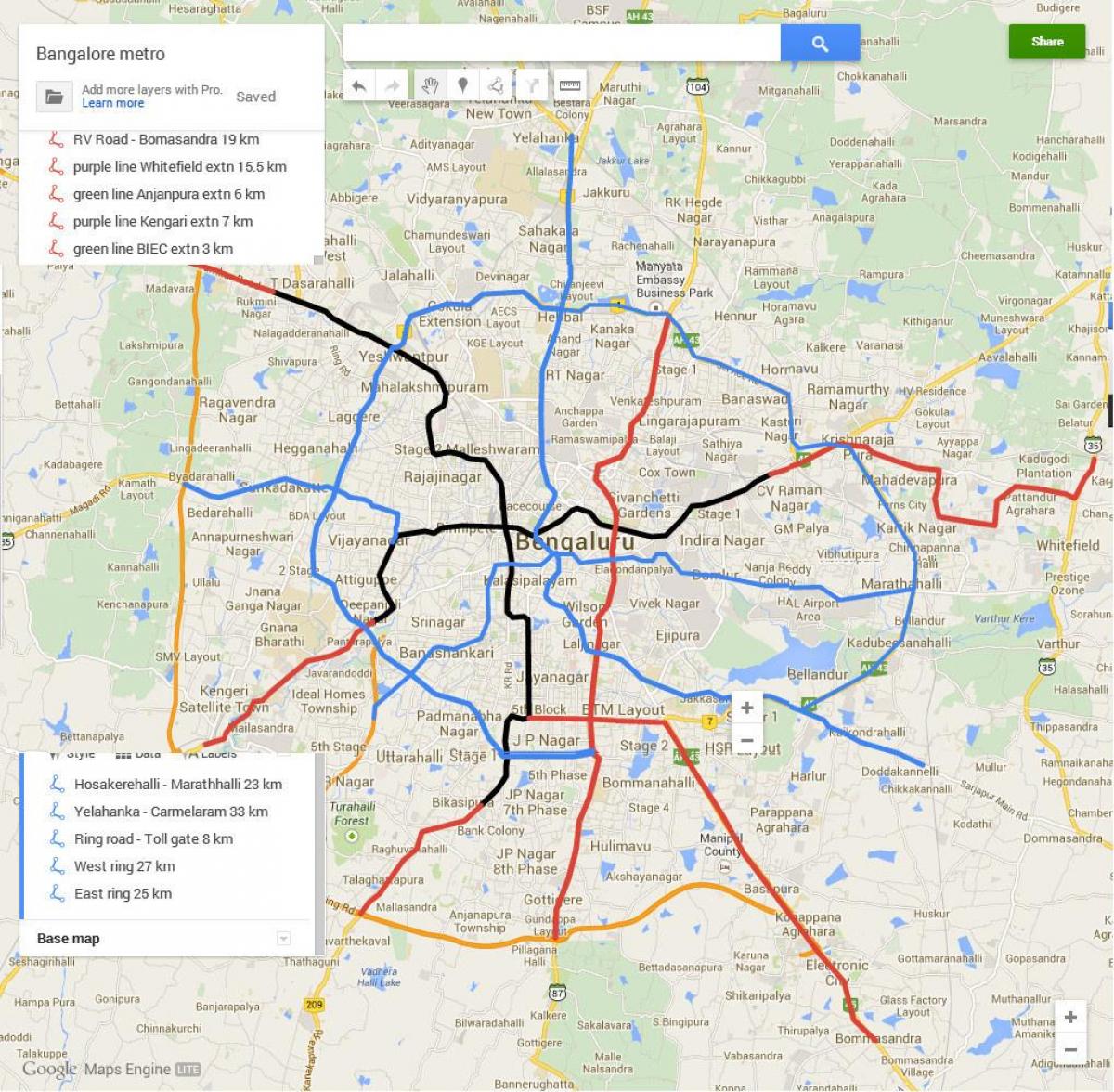 Namma metro phase 3 route anzeigen