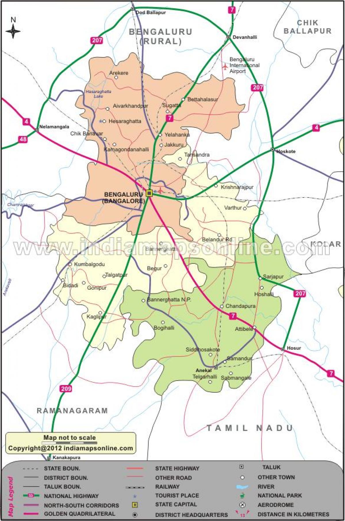 Karte von Bangalore Norden