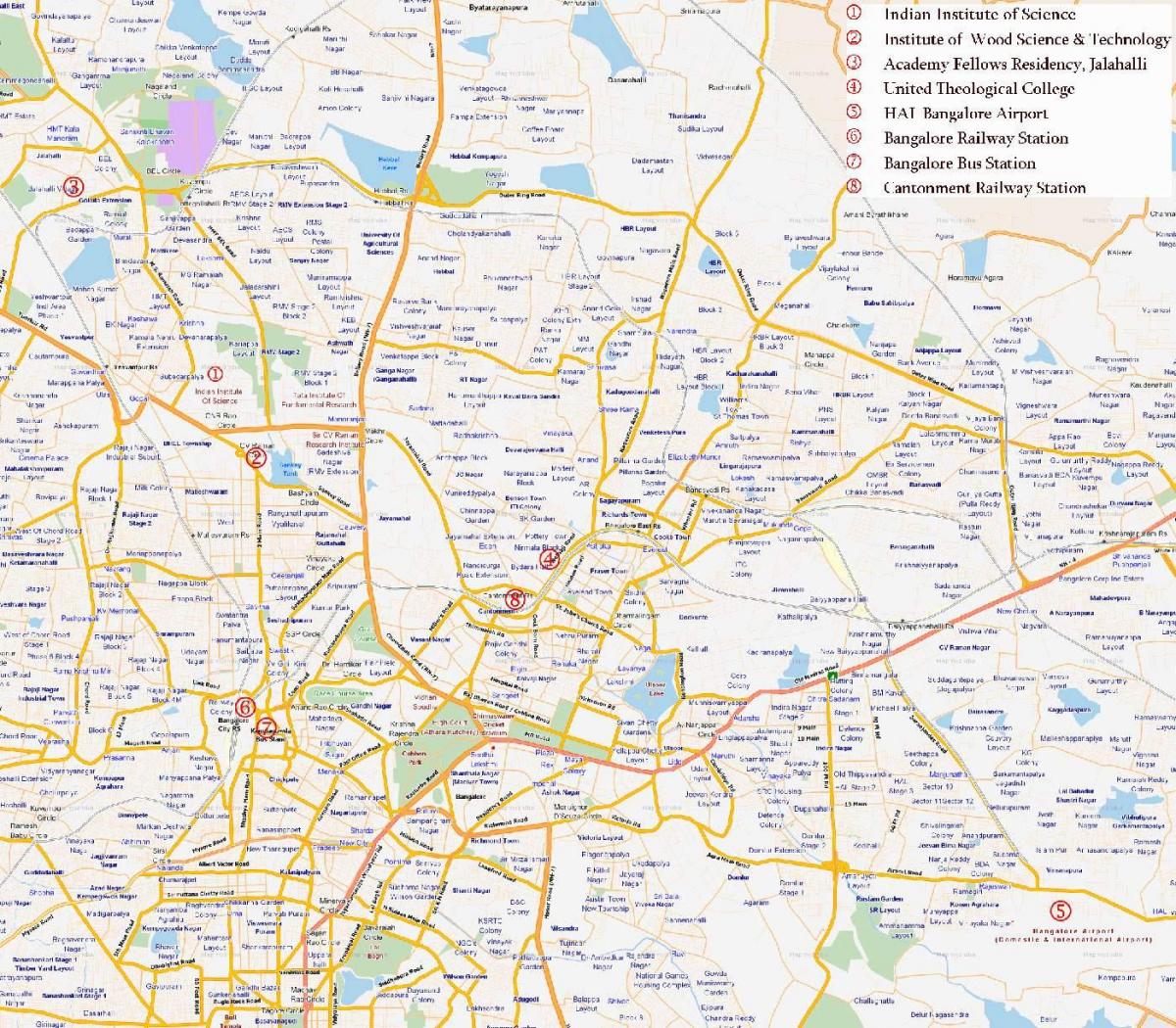 route map Bangalore