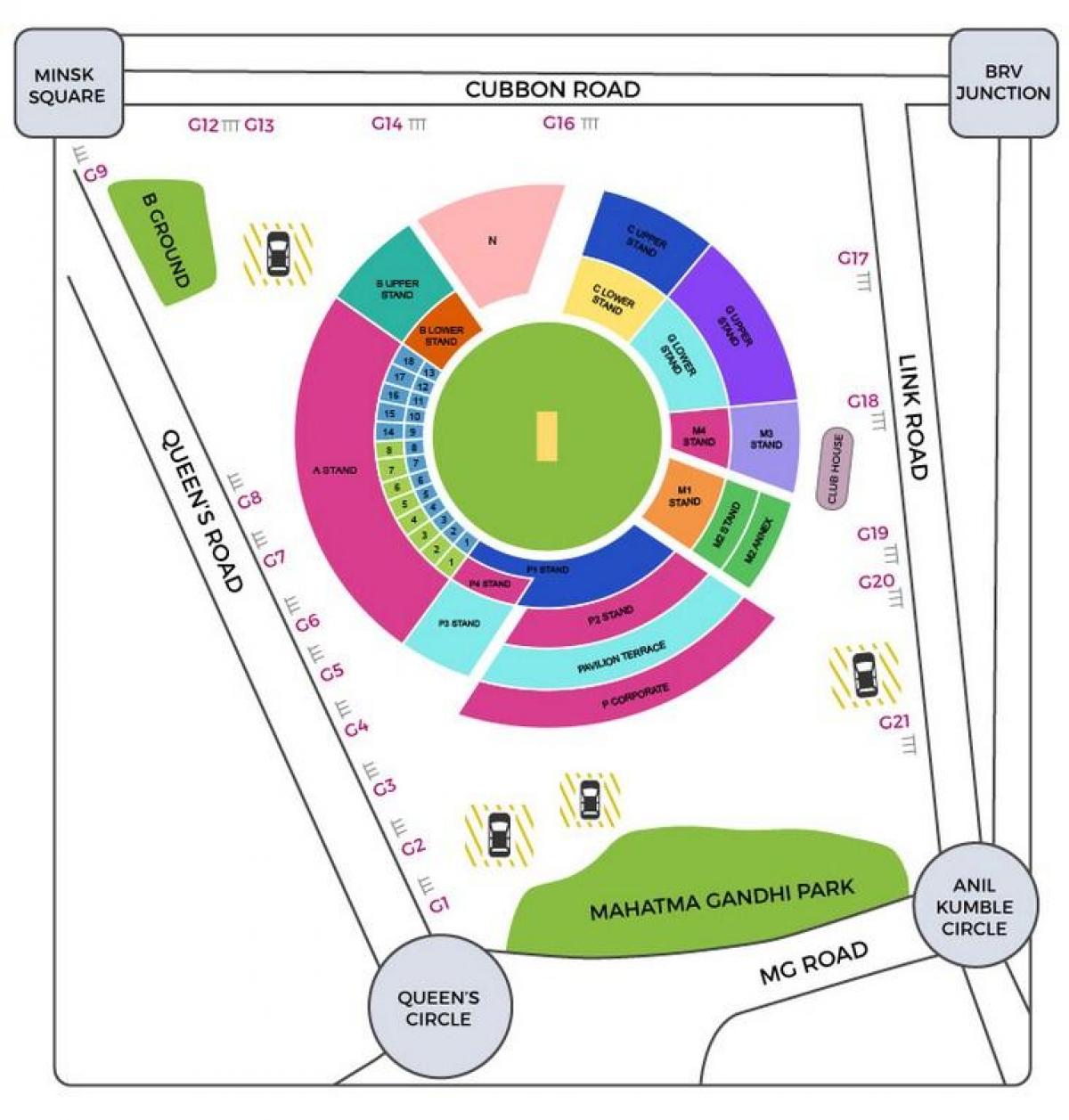 Bangalore, cricket-Stadion anzeigen
