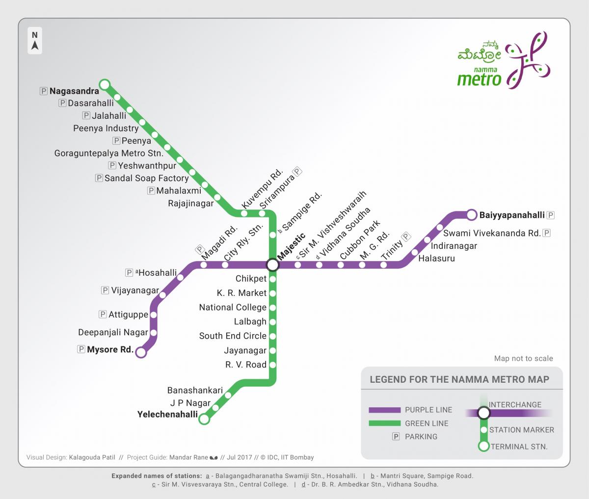 metro Karte von Bangalore