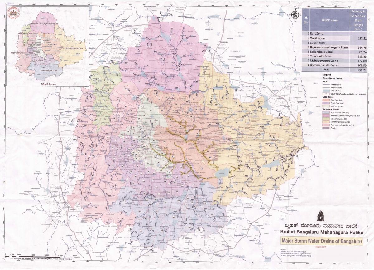 Karte von BBMP rajakaluve