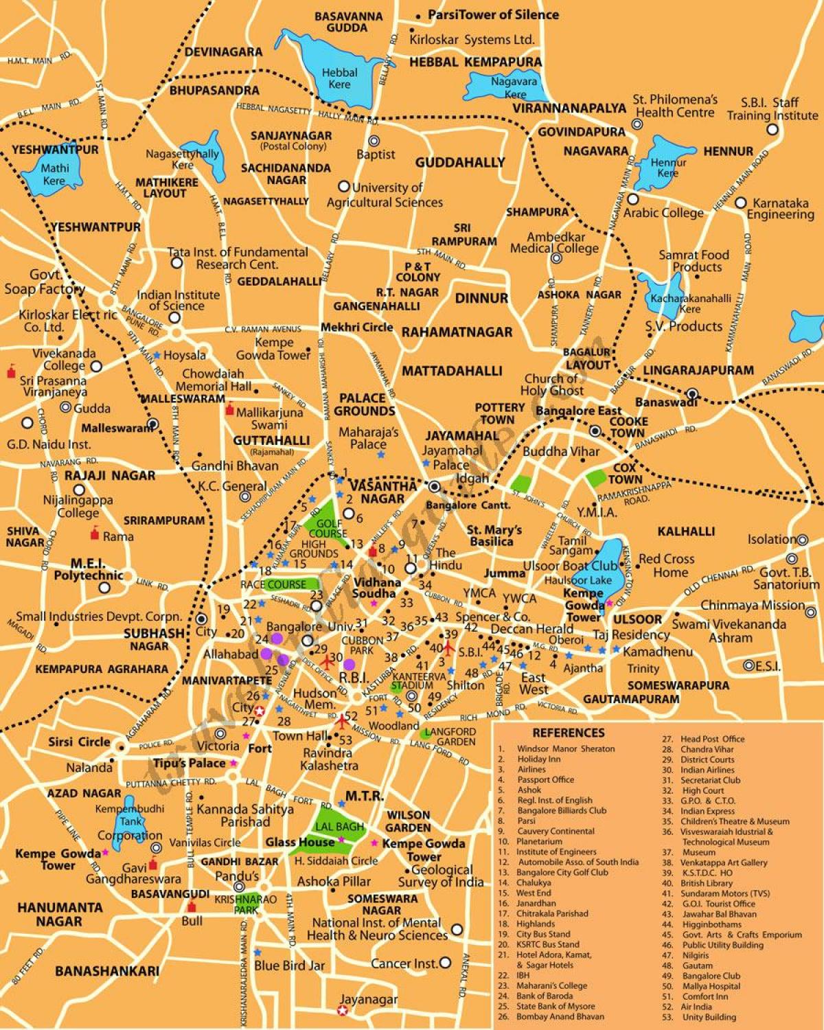 Bangalore auf der Karte