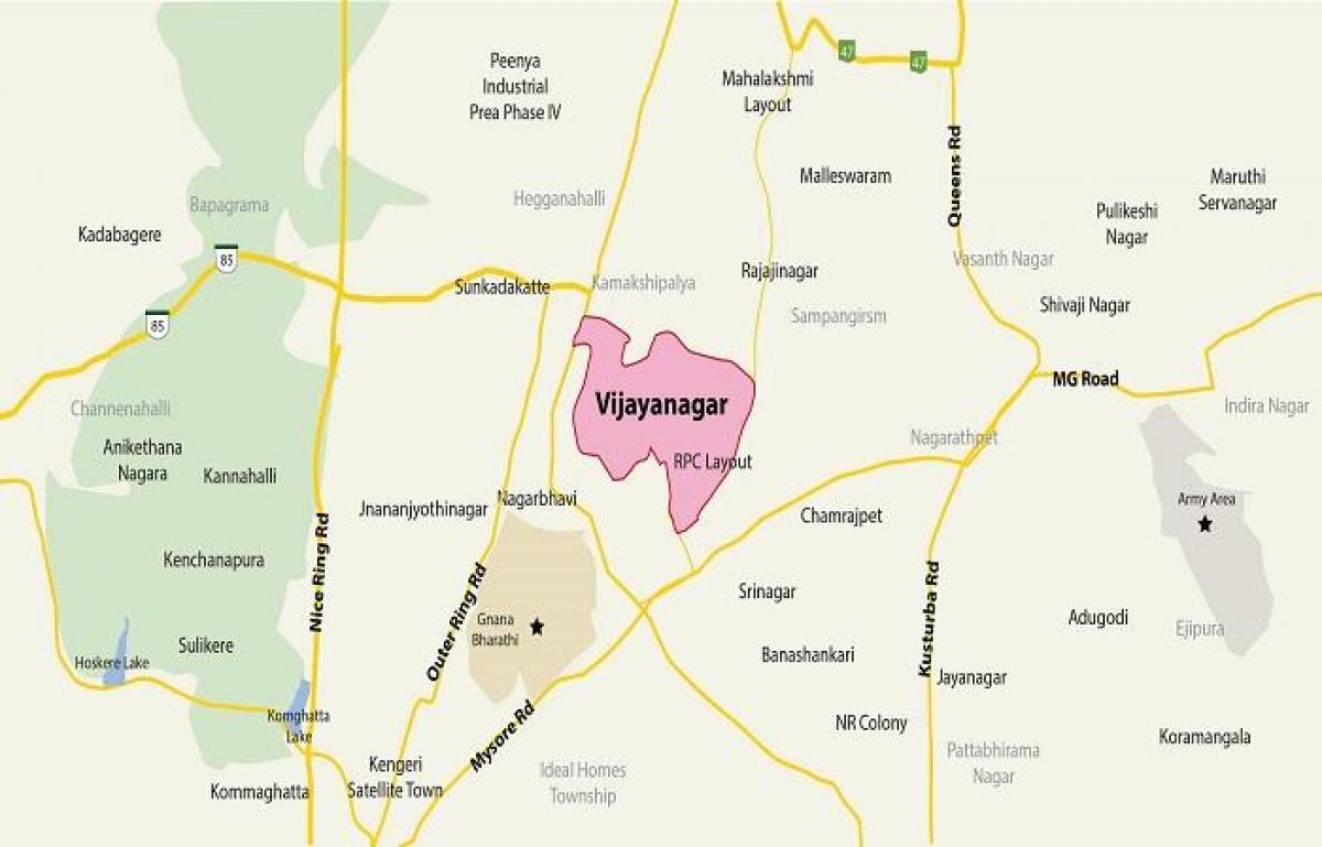 Karte von Vijayanagar Bangalore